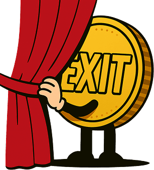 Coin behind curtain
